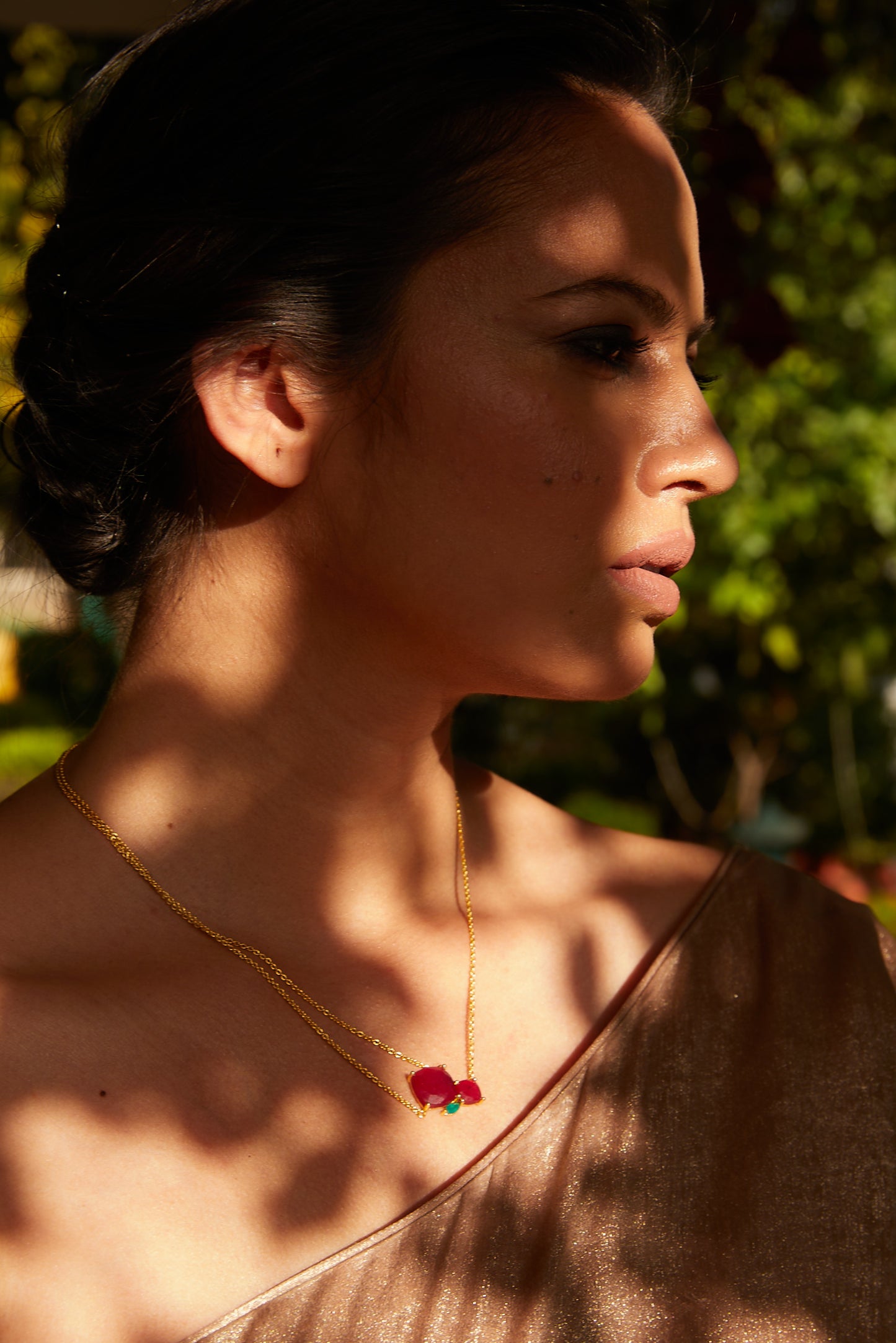 the enamelled artwork ruby necklace
