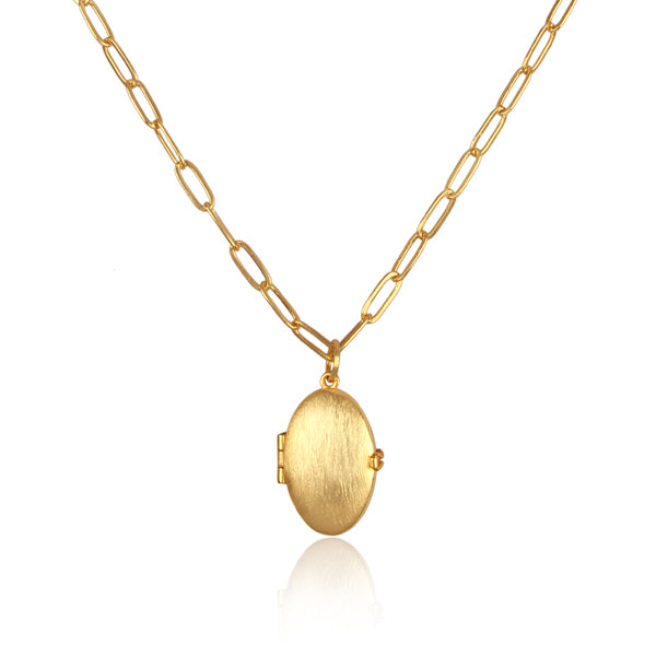 simply a class apart openable oval golden necklace
