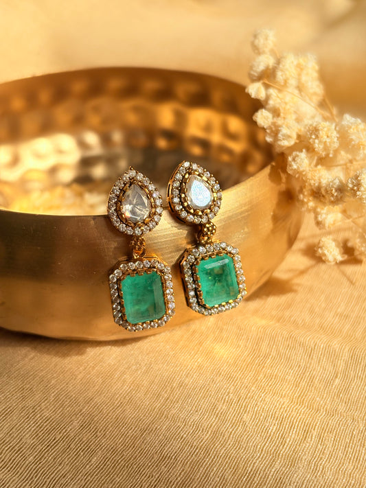 Victorian Emerald Statement Earrings
