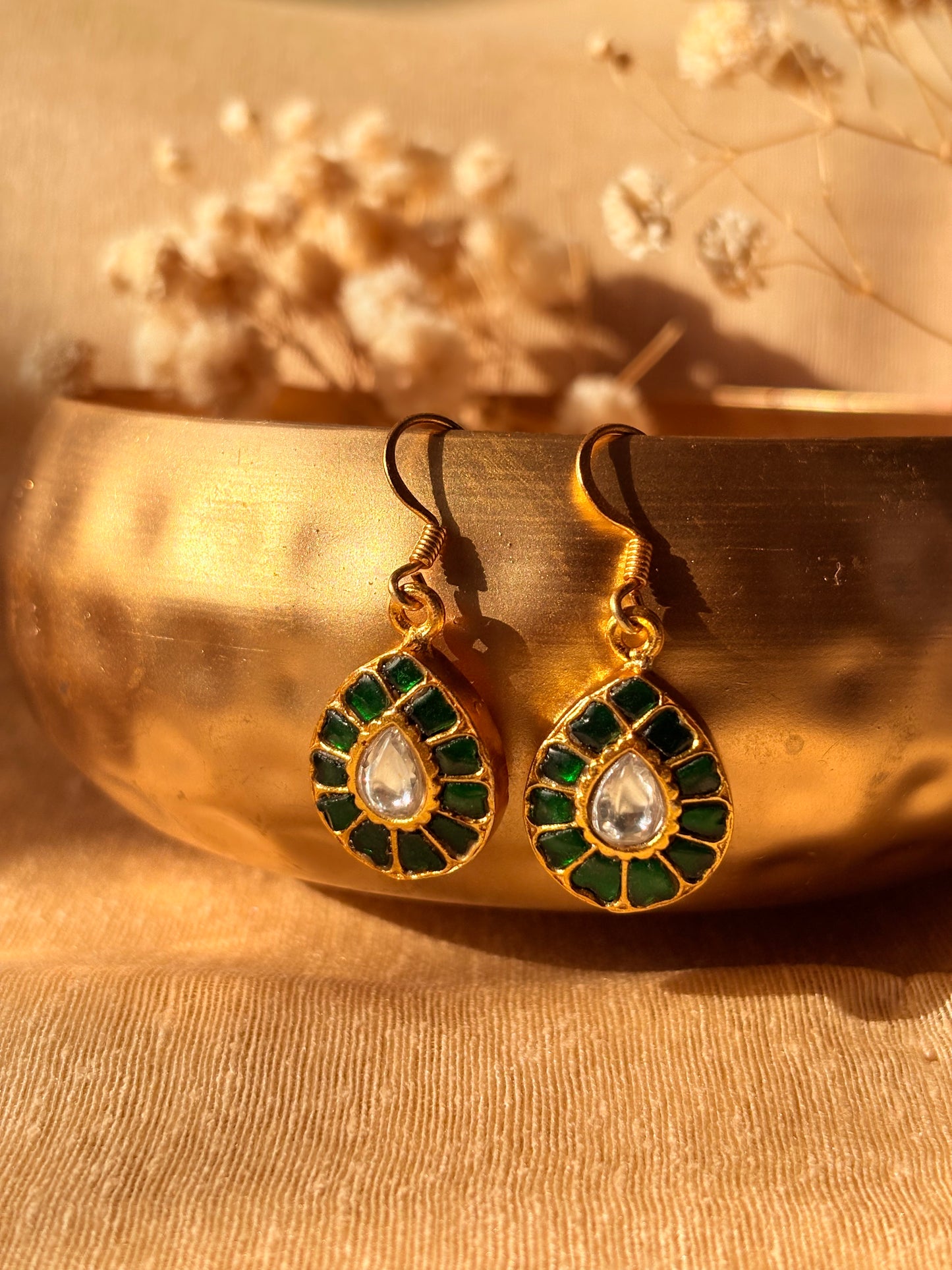 Panna Jharokha 92.5 Silver Drop Earrings