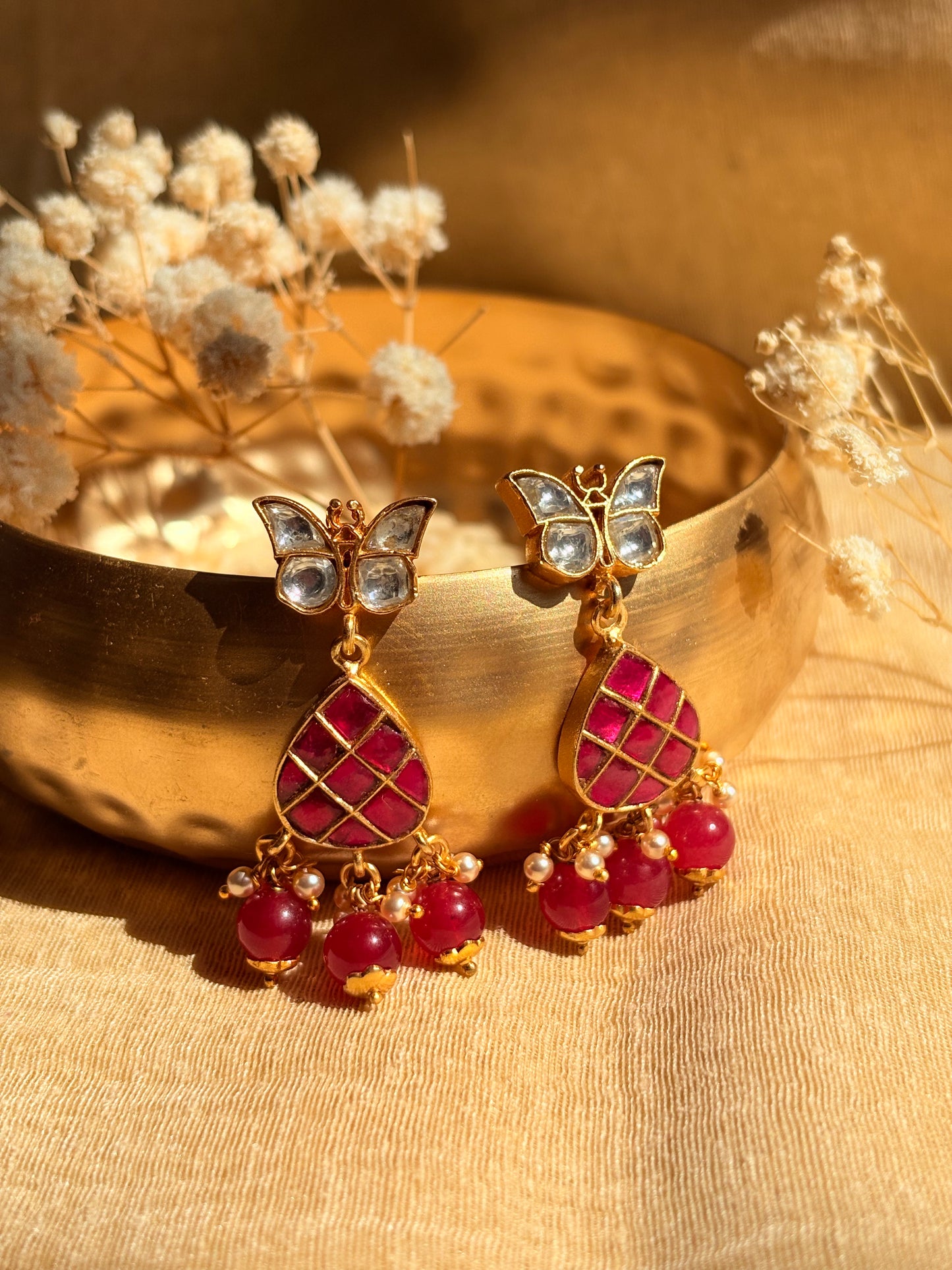 Morni Gulabi Lotus Earrings