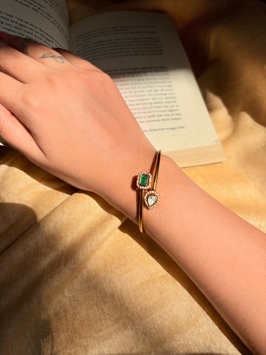 The regal emerald trio cuff