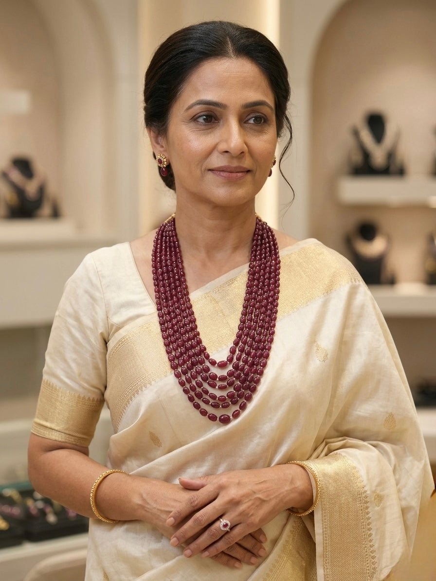 Ruby Royale Multi-Strand Necklace,