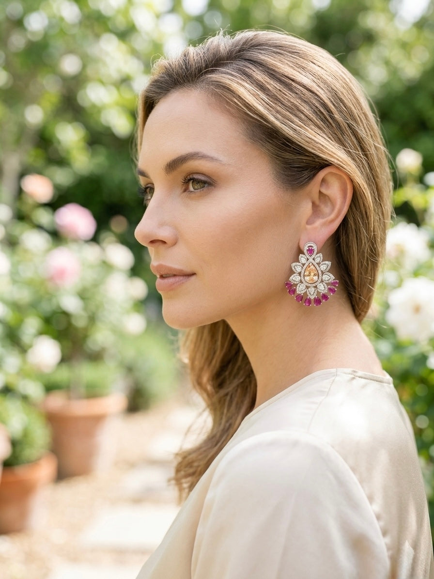 The Rosé Petal Radiance Earrings