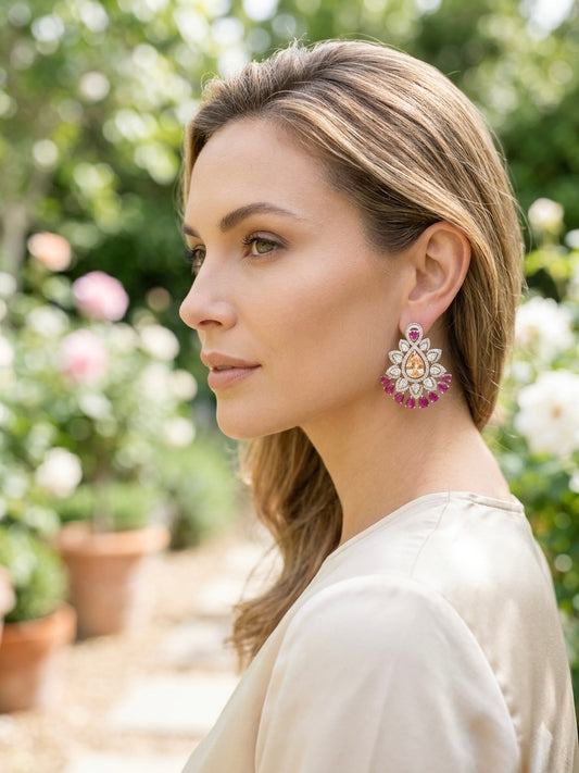 The Rosé Petal Radiance Earrings