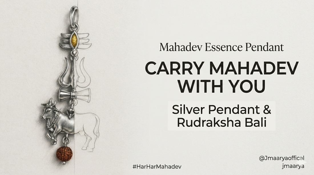 Mahadev with You: Silver Pendant & Rudraksha Bali | Jmaarya 