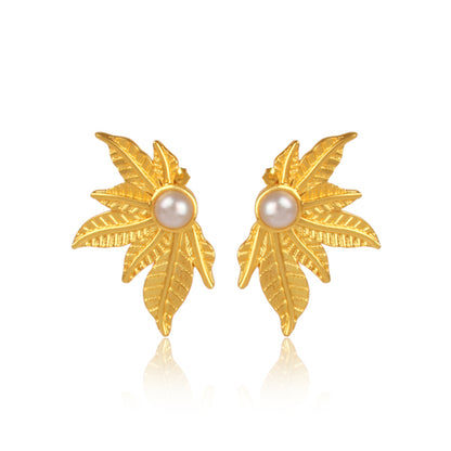 The modern girl's bold and beautiful golden pearl earrings.