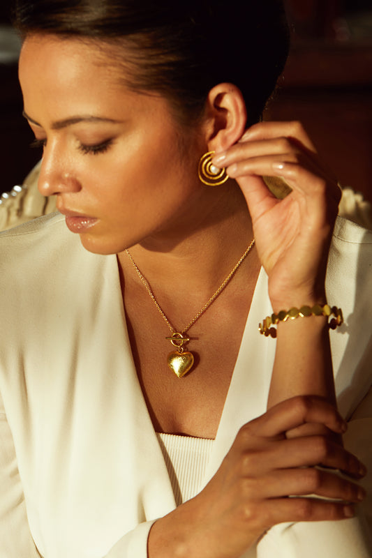 my locked up heart golden necklace