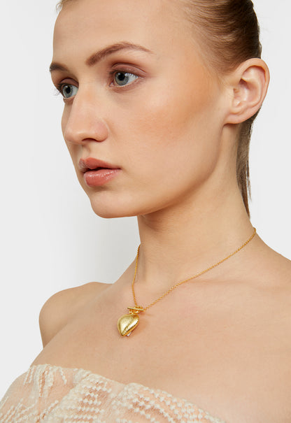 my locked up heart golden necklace
