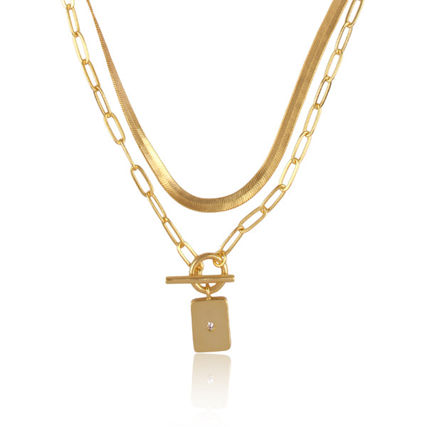 Self love golden layered necklace