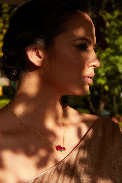 the enamelled artwork ruby necklace
