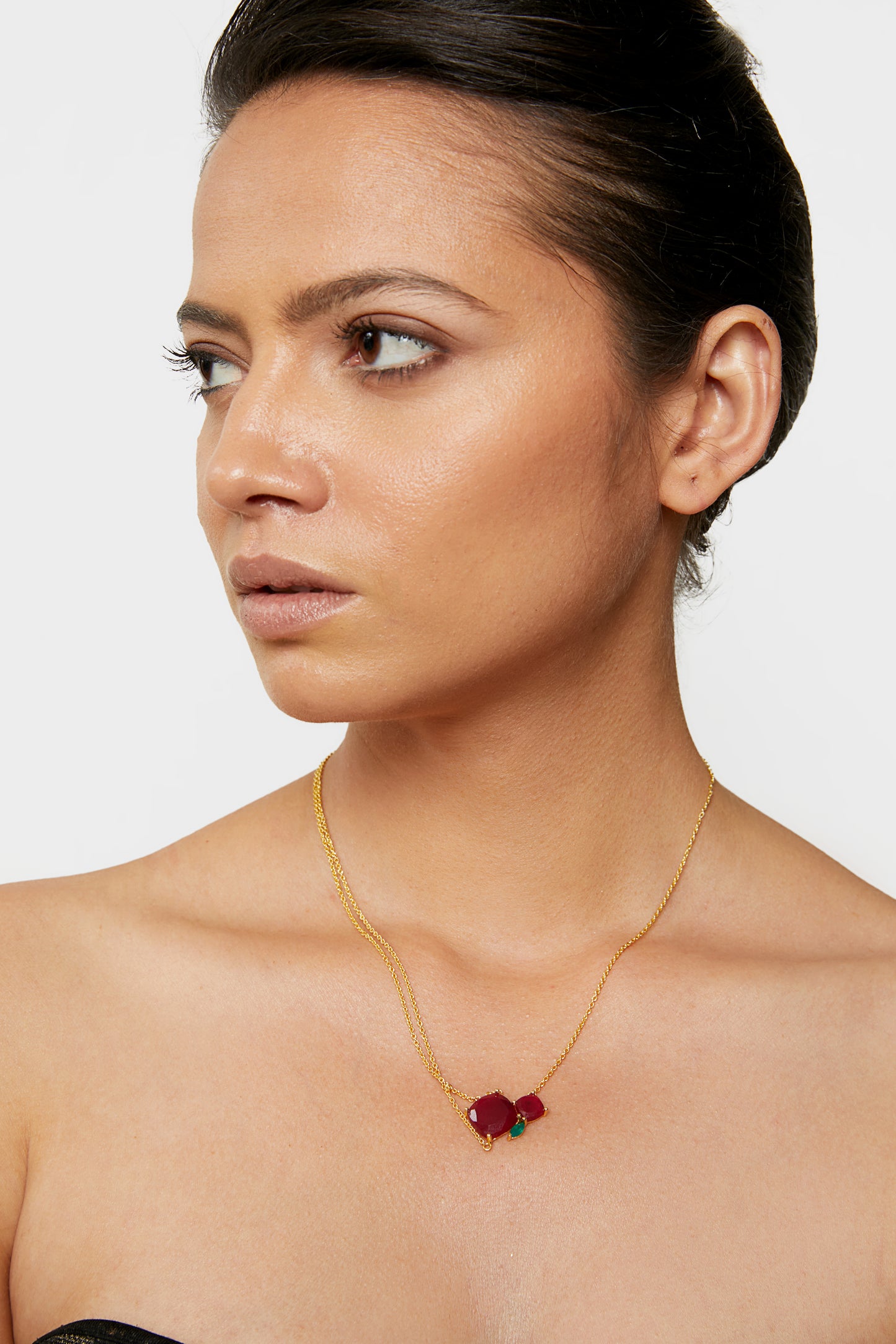 the enamelled artwork ruby necklace
