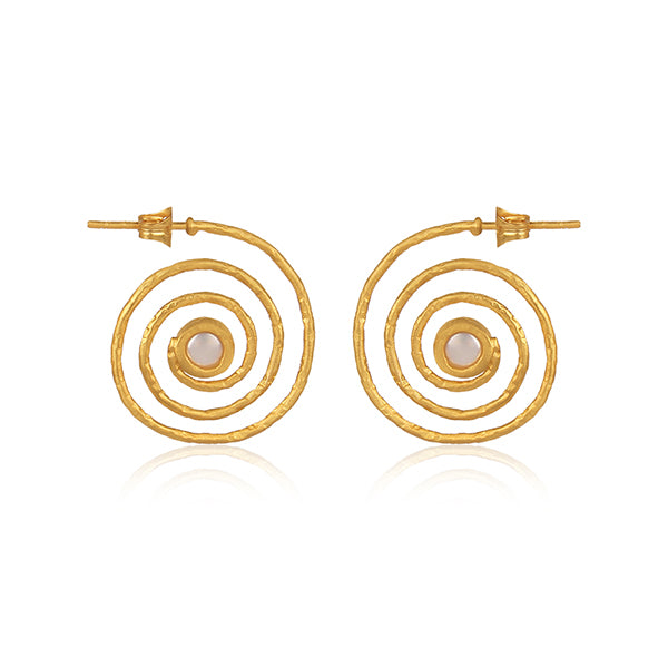 The entangled golden pearl earrings