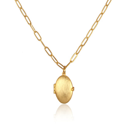 simply a class apart openable oval golden necklace