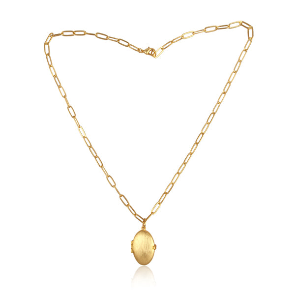 simply a class apart openable oval golden necklace