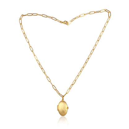 simply a class apart openable oval golden necklace