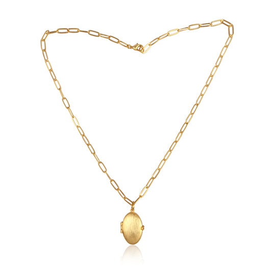 simply a class apart openable oval golden necklace