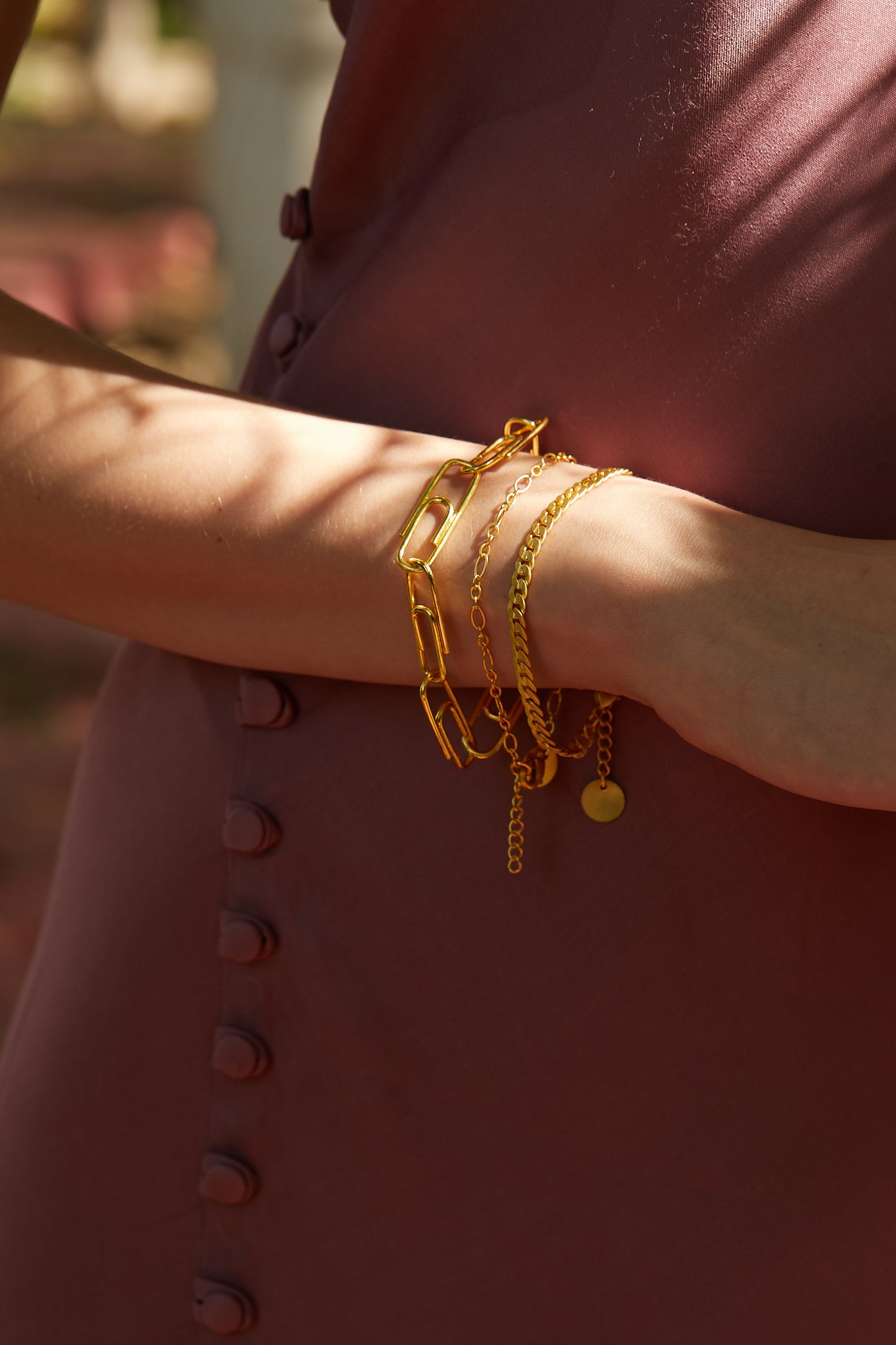 the hexing hexagon playful golden bracelet
