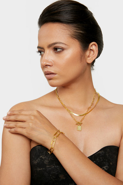 the hexing hexagon playful golden bracelet