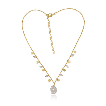 an elegant delight golden pearl necklace