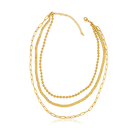 the girl boss golden layered chain necklace