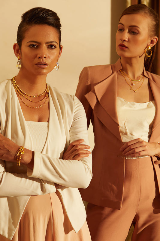 the girl boss golden layered chain necklace