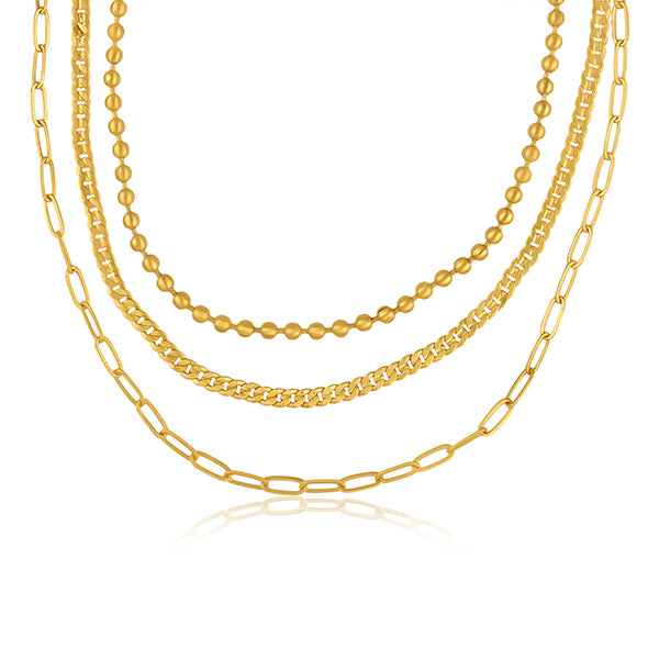 the girl boss golden layered chain necklace