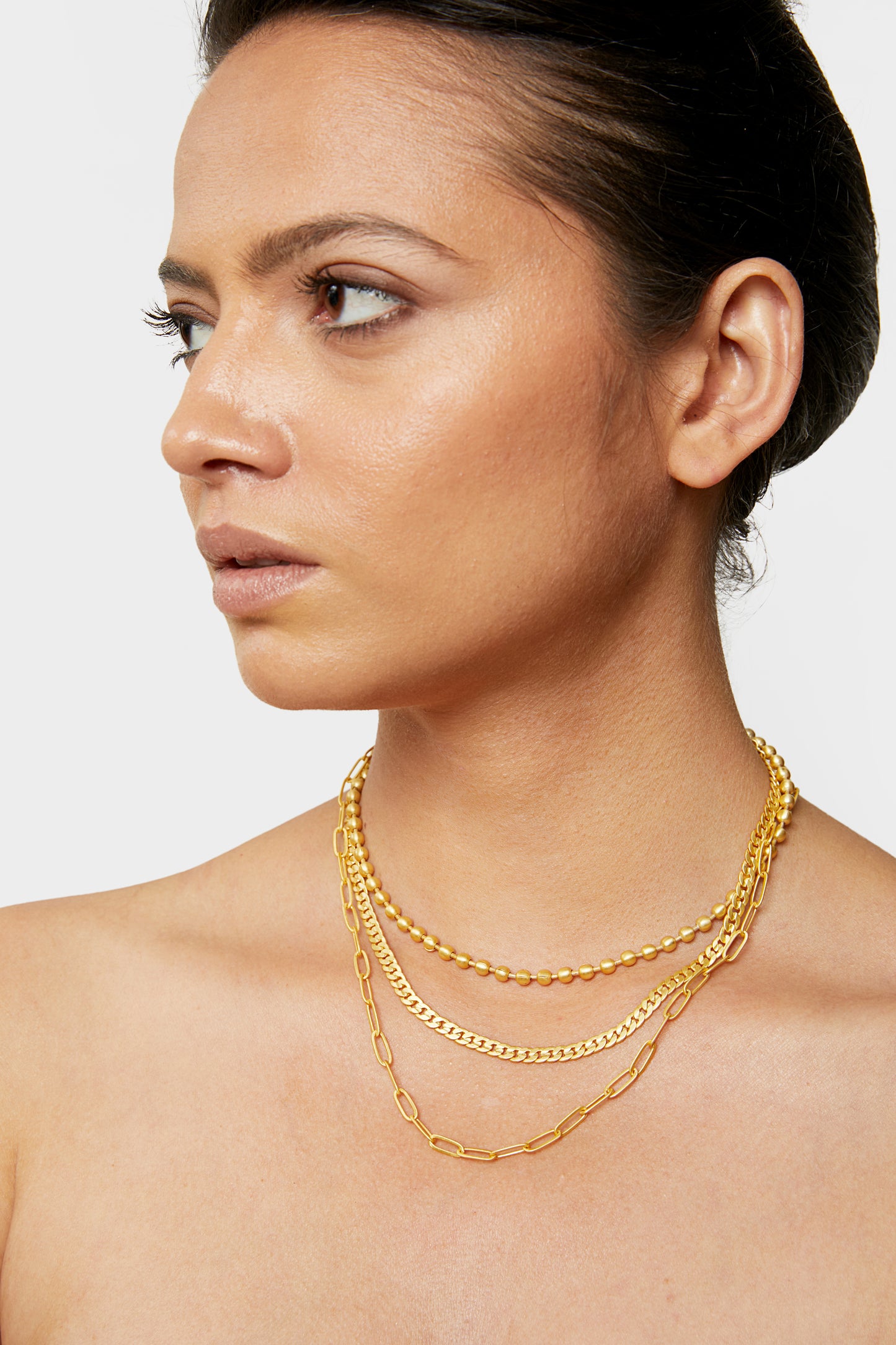 the girl boss golden layered chain necklace