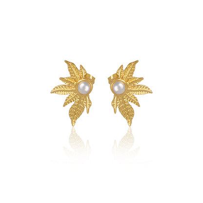 simplicity is endearing, precious golden pearl earrings.