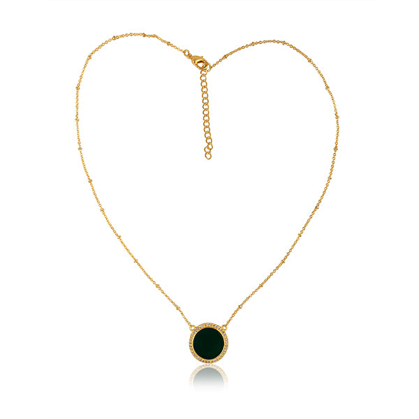the power of green round statement necklace