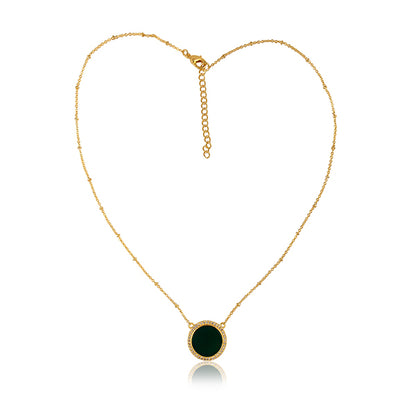 the power of green round statement necklace