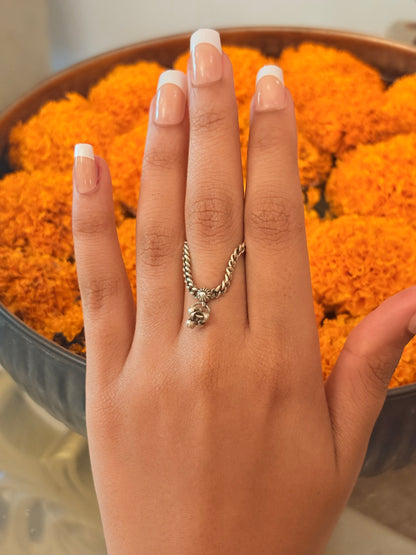Sterling silver ghungroo charm band