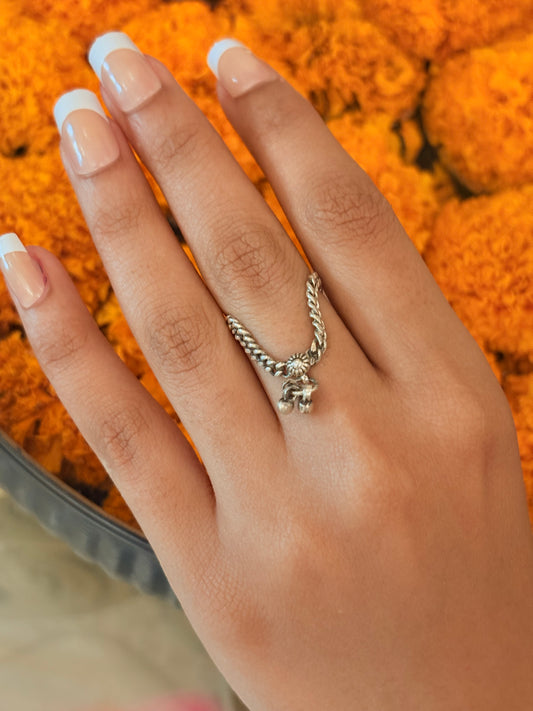 Sterling silver ghungroo charm band