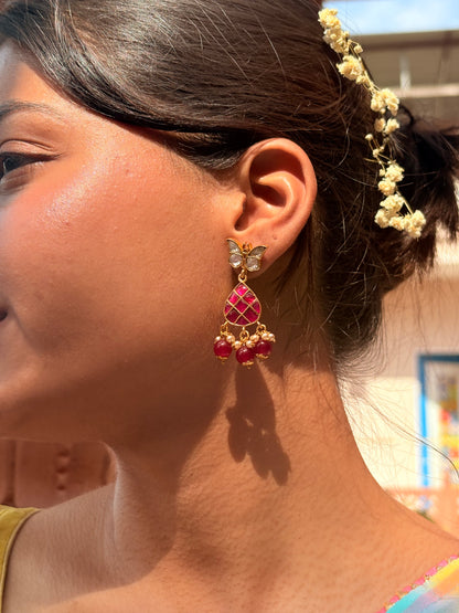 Morni Gulabi Lotus Earrings