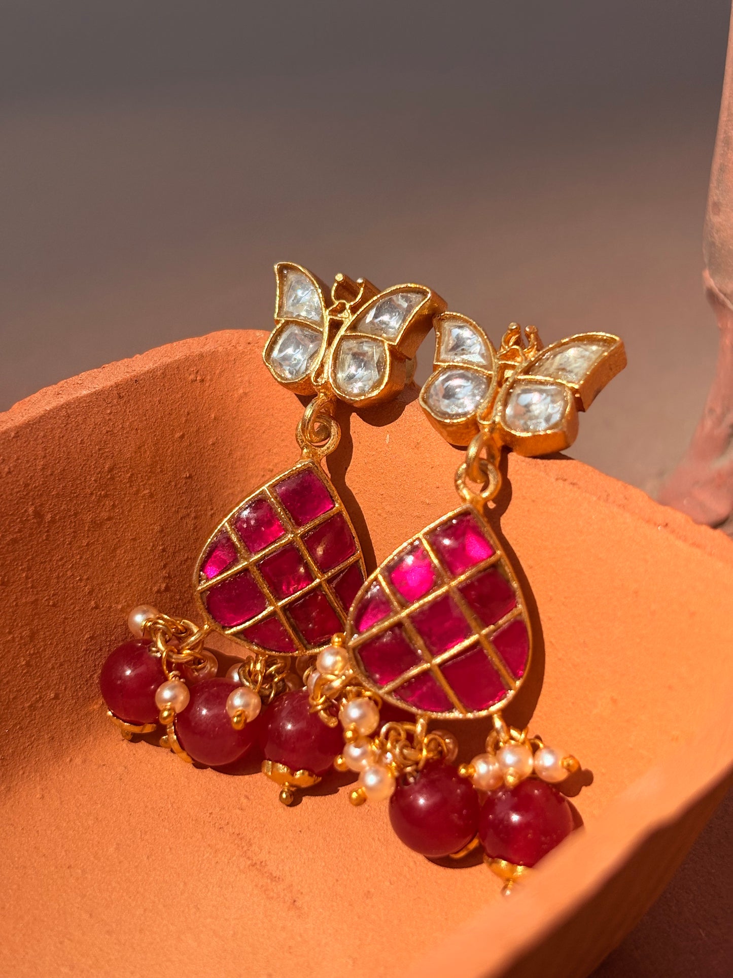 Morni Gulabi Lotus Earrings