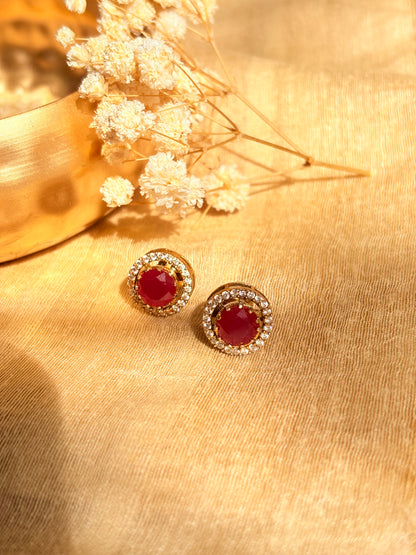 royal ruby round studs