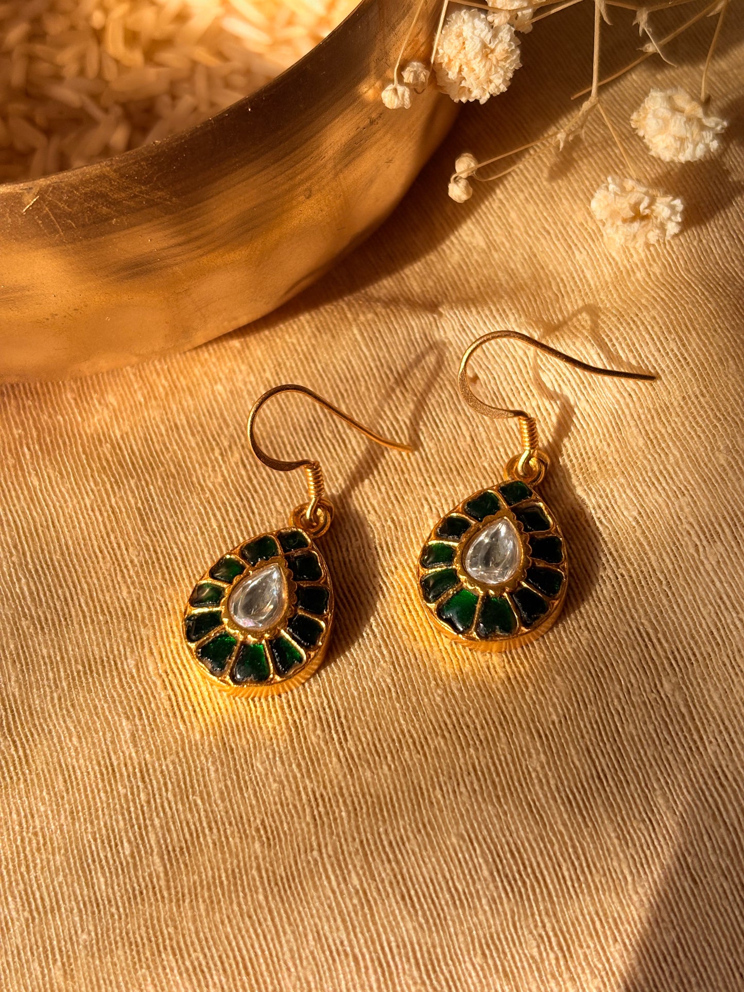 Panna Jharokha 92.5 Silver Drop Earrings