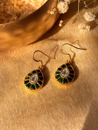 Panna Jharokha 92.5 Silver Drop Earrings