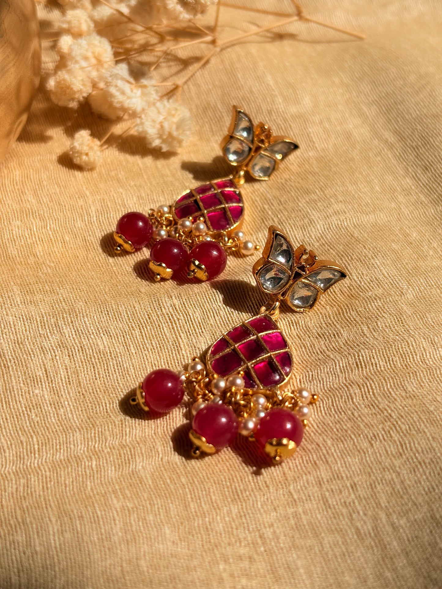 Morni Gulabi Lotus Earrings