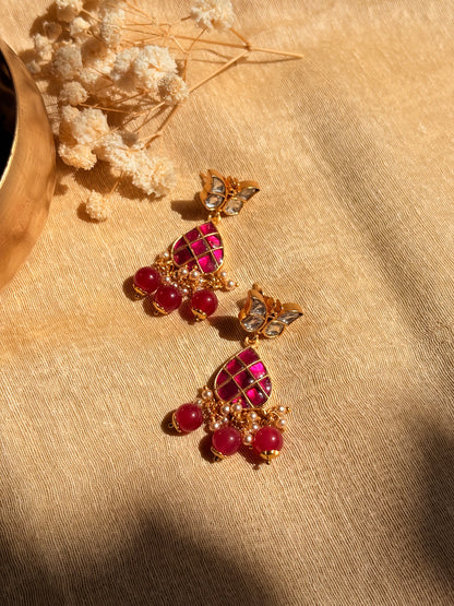 Morni Gulabi Lotus Earrings