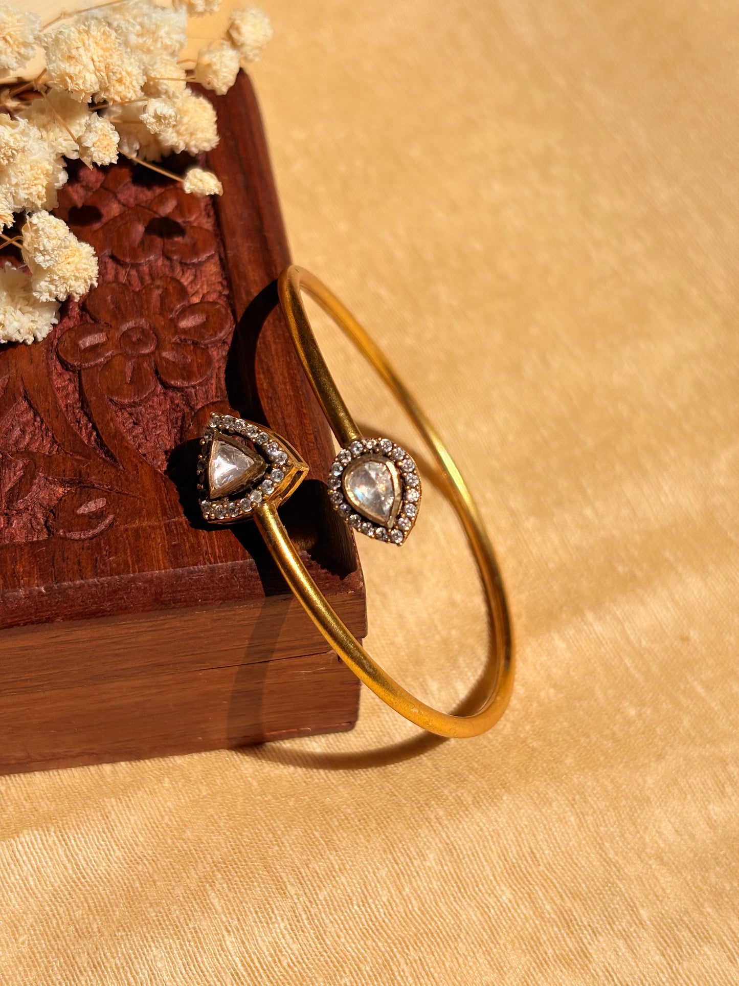 he Dual Gemstone Open Bangle