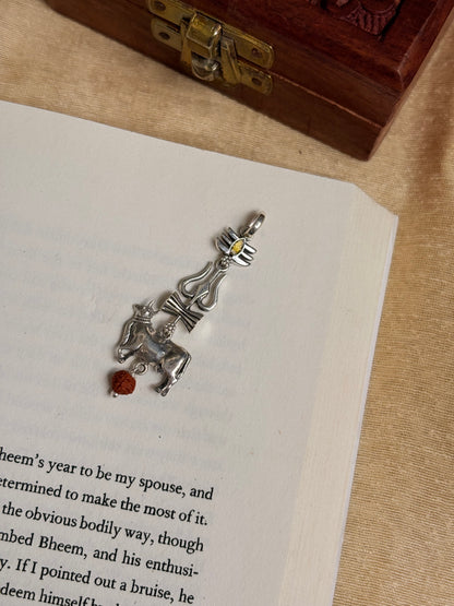 Rudraksh with black bead Pendant