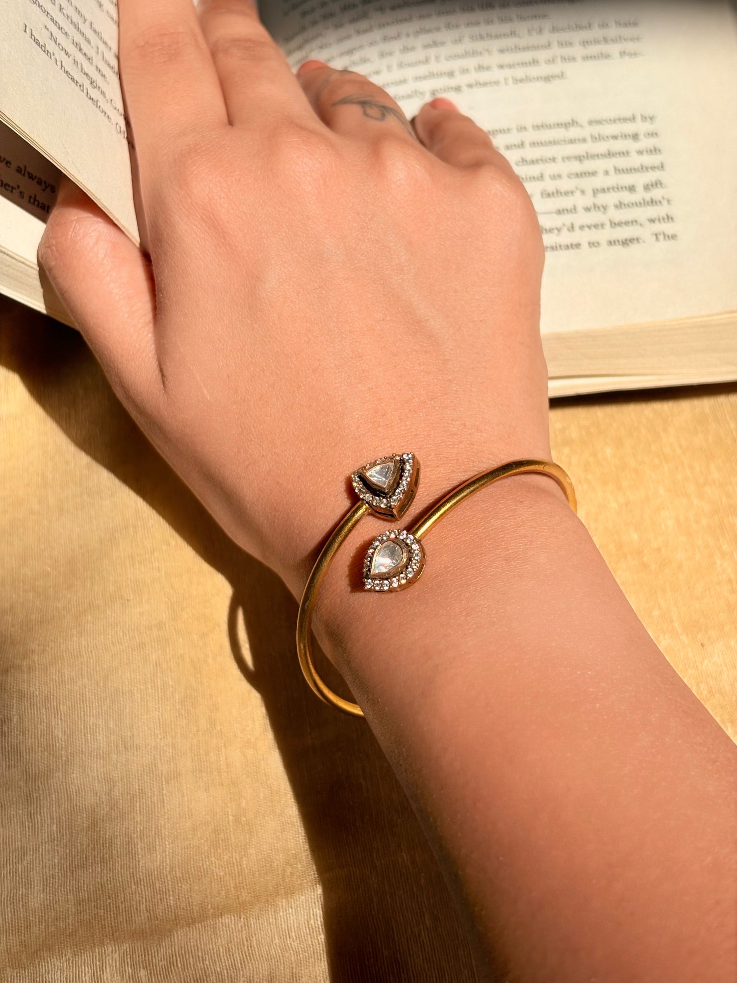 he Dual Gemstone Open Bangle