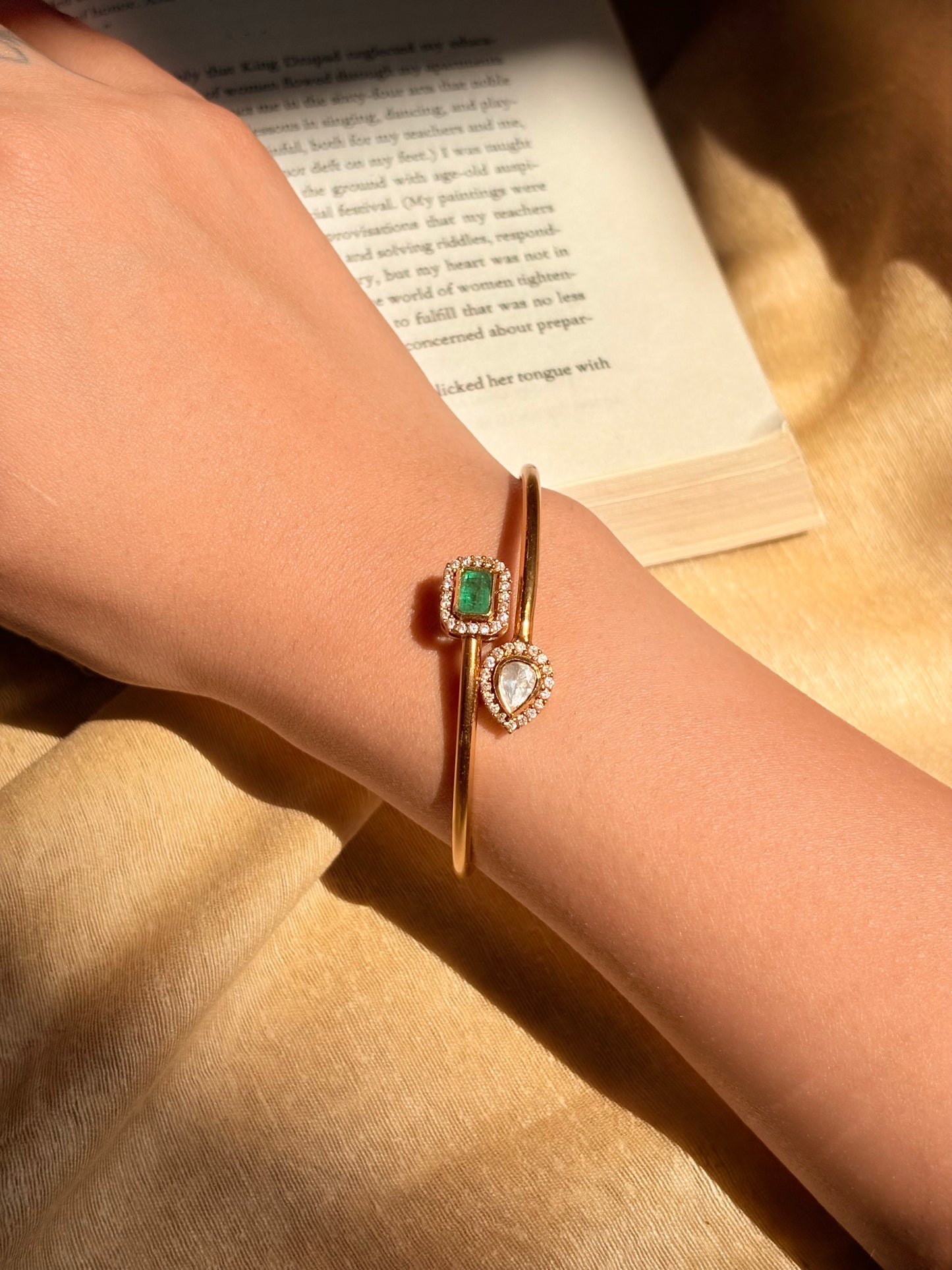 The regal emerald trio cuff