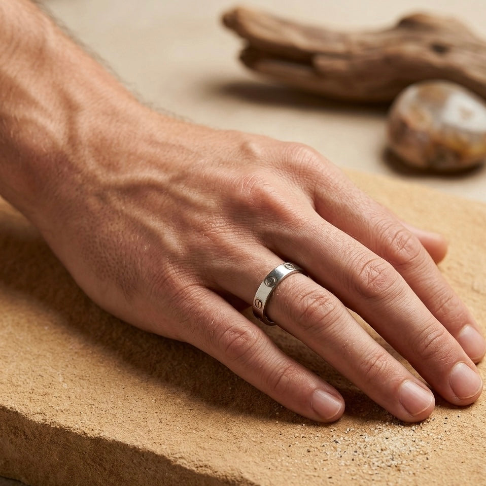 Modern Promise silver ring