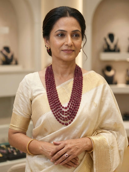 Ruby Royale Multi-Strand Necklace,