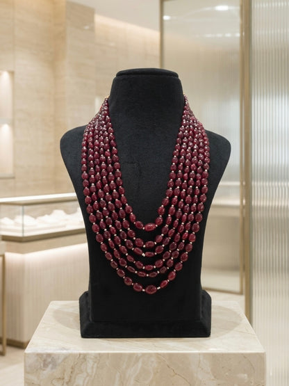 Ruby Royale Multi-Strand Necklace,