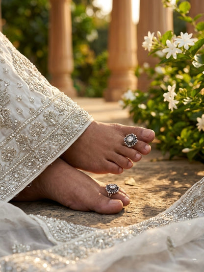 sunfloral sterling silver cz toe ring