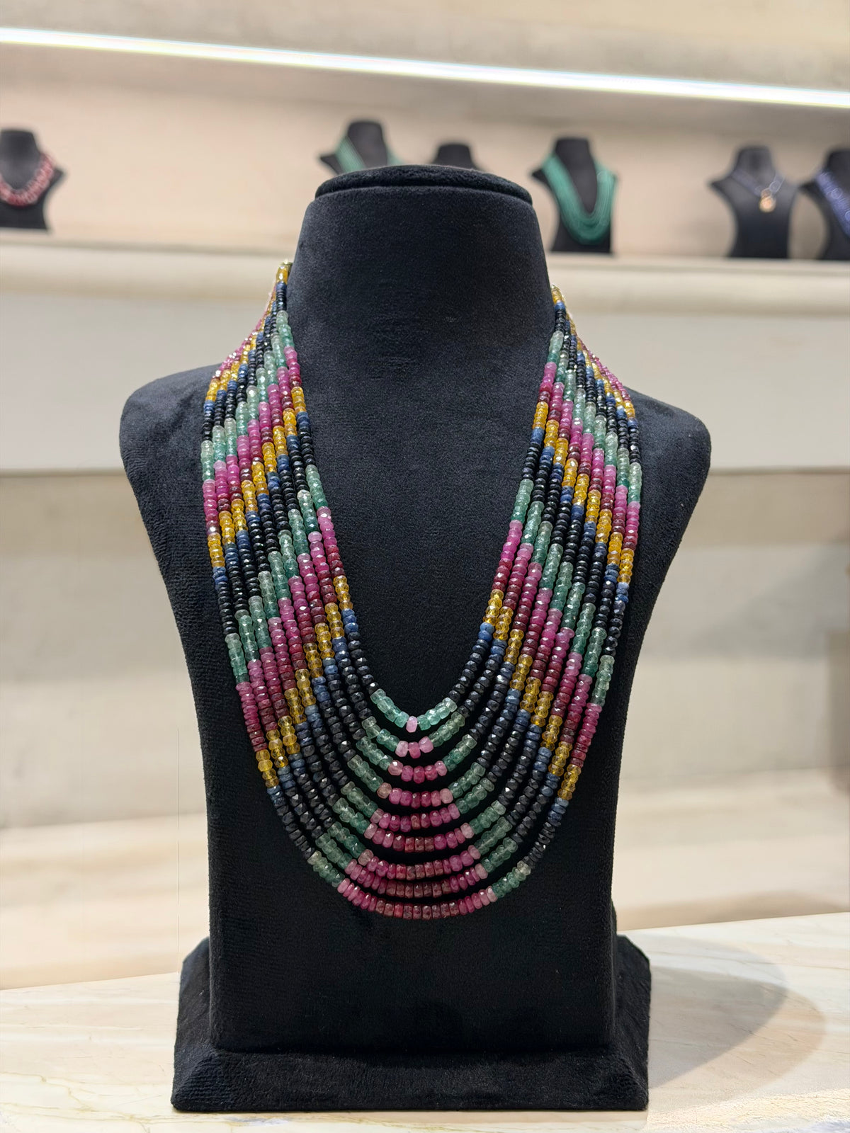 Prismara Luxe Multi-Gemstone Necklace 9 lines