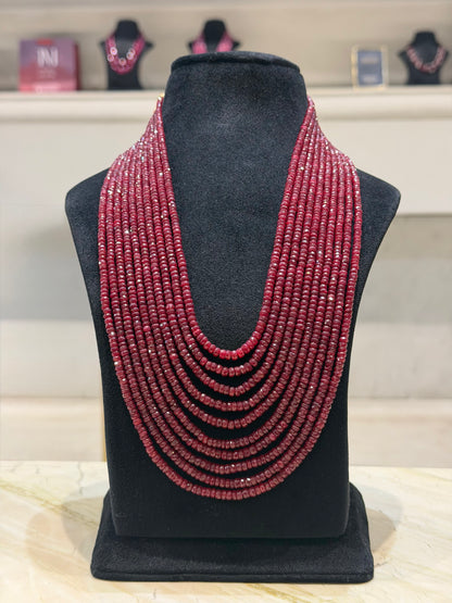 Ruby Cascade – Ten-Strand Statement Necklace